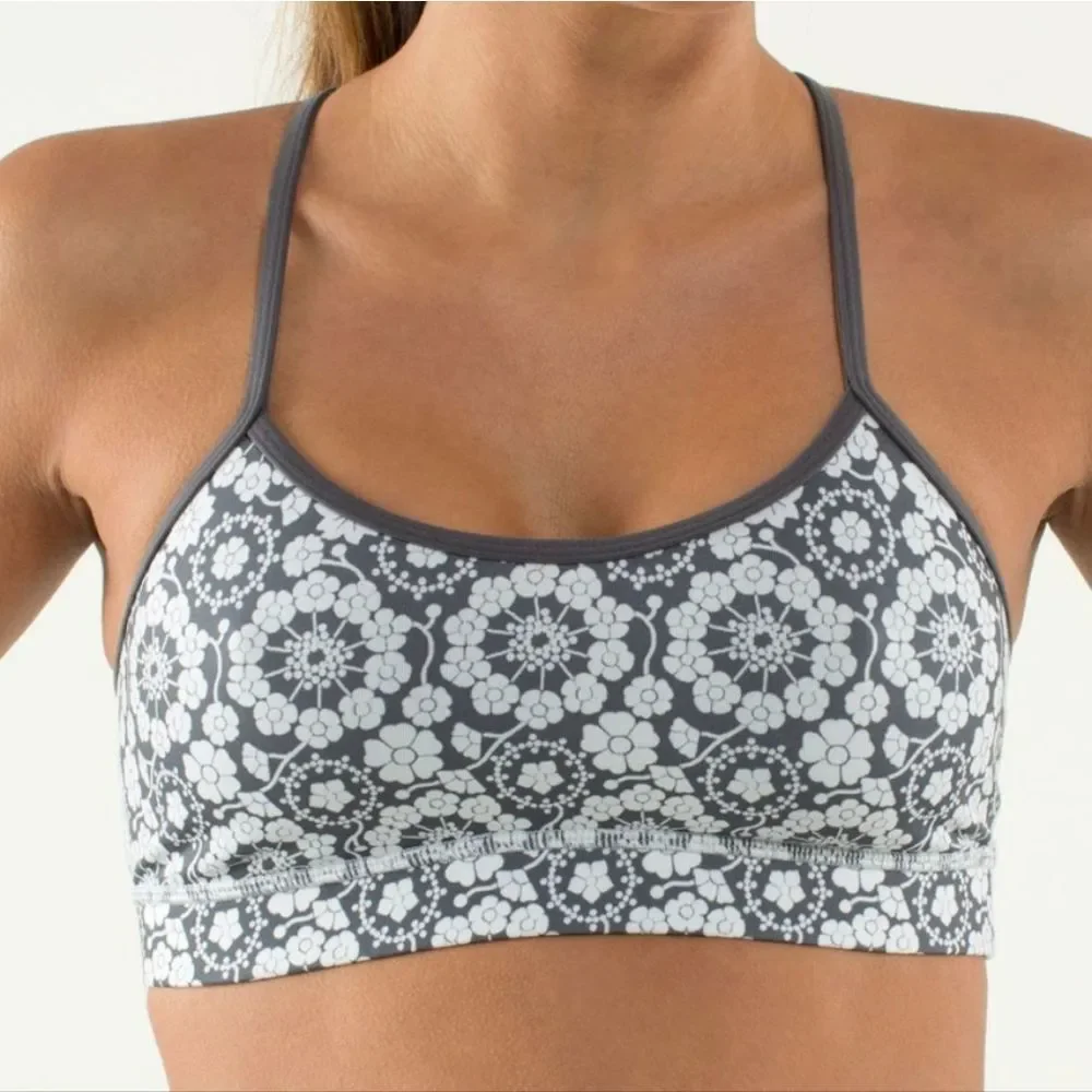 Lululemon Flow Y Bra IVTwiggy Printed Nimbus / Soot Light - Picture 1 of 5